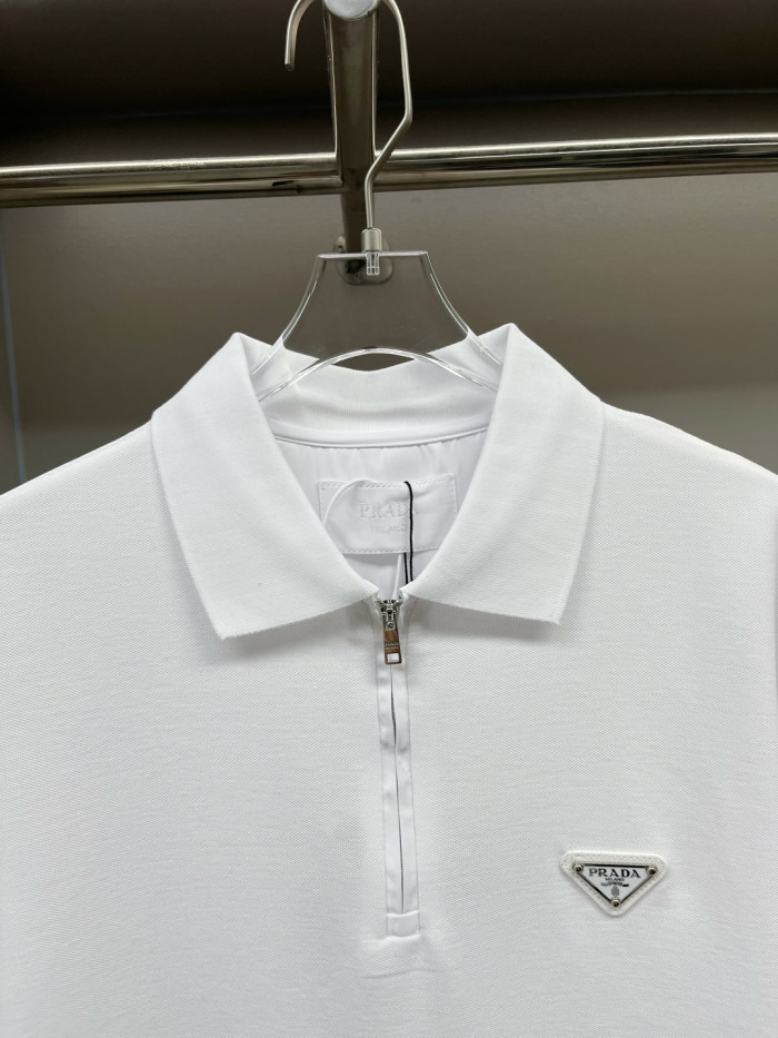Prada Triangle-logo Cotton Polo Shirt