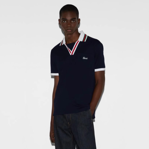 Gucci Logo Embroidery Polo Shirt