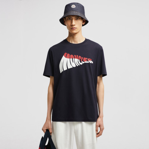 Moncler Wave Logo Cotton T-Shirt