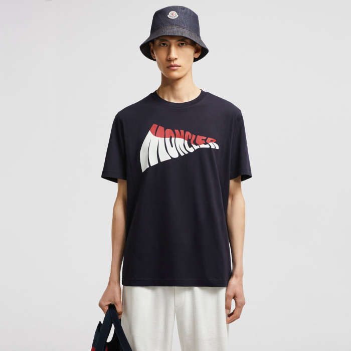 Moncler Wave Logo Cotton T-Shirt