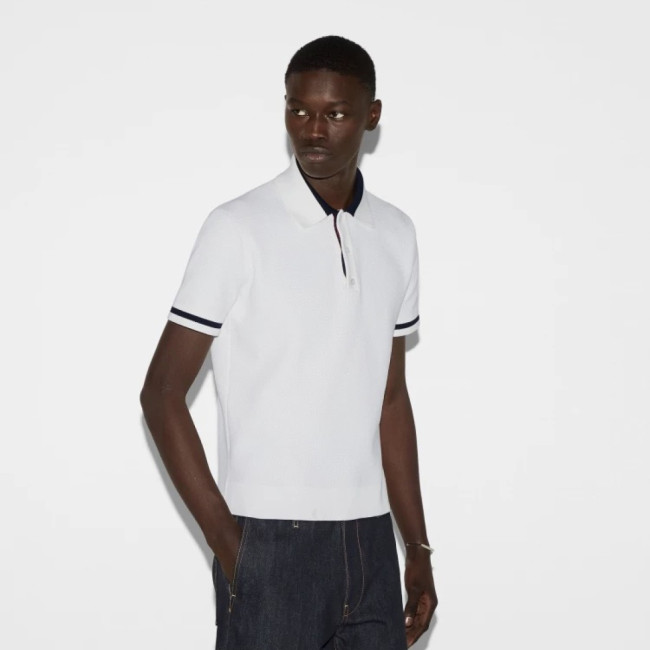 Gucci Knit Cotton Polo Shirt With Intarsia