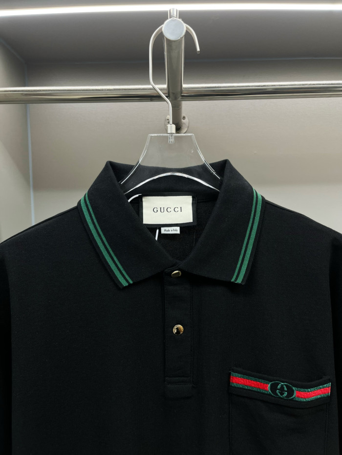 GUCCI Web Logo Cotton Polo