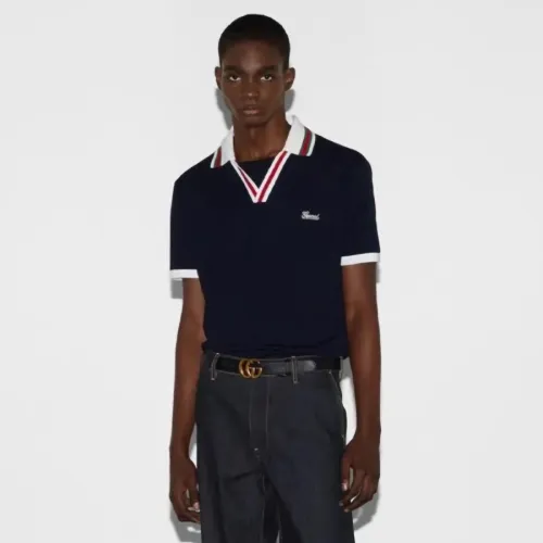 Gucci Logo Embroidery Polo Shirt