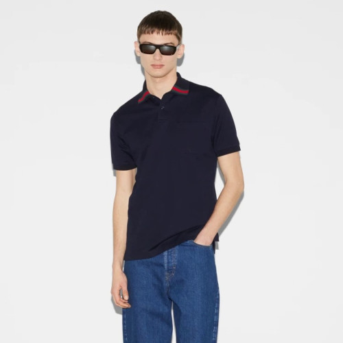GUCCI Cotton Polo Shirt with Web