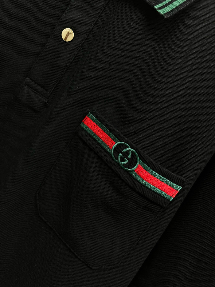 GUCCI Web Logo Cotton Polo