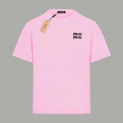 Miumiu Logo Cotton Jersey Short Sleeve T-shirt