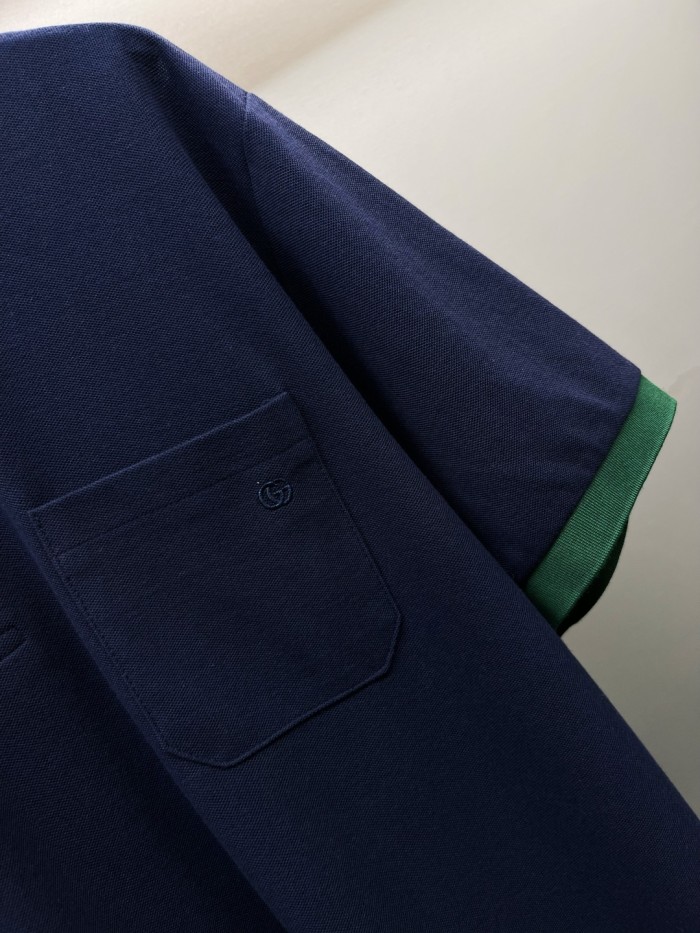 Gucci Cotton Piquet Polo With Web Collar
