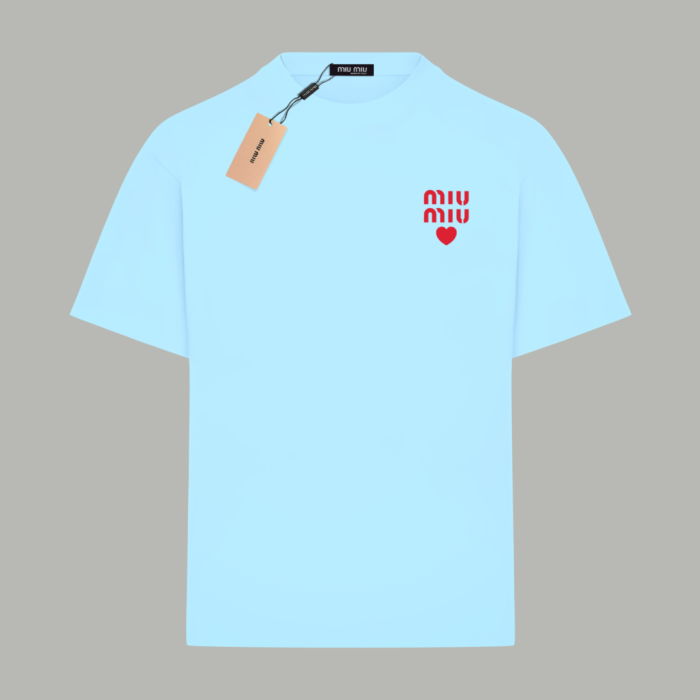 Miumiu Love Cotton Jersey Short Sleeve T-shirt