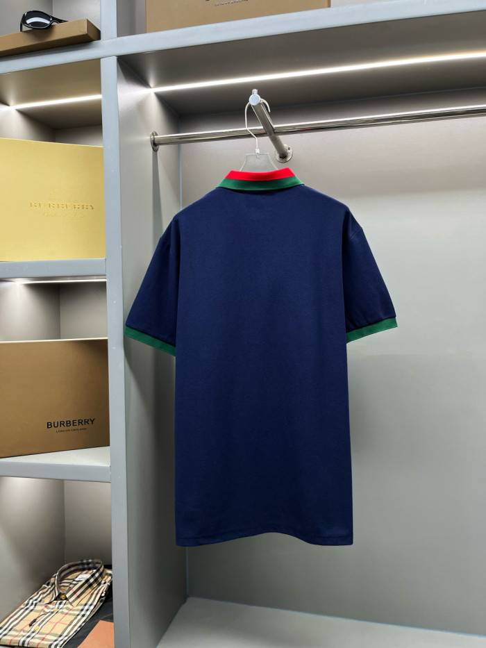 Gucci Cotton Piquet Polo With Web Collar