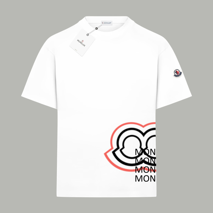 Moncler Blurred Logo Cotton Short Sleeve T-Shirt
