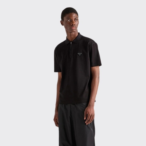 Prada Triangle-logo Cotton Polo Shirt