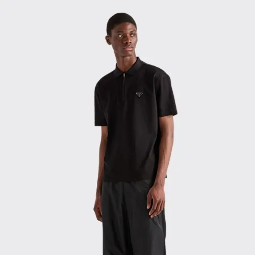Prada Triangle-logo Cotton Polo Shirt