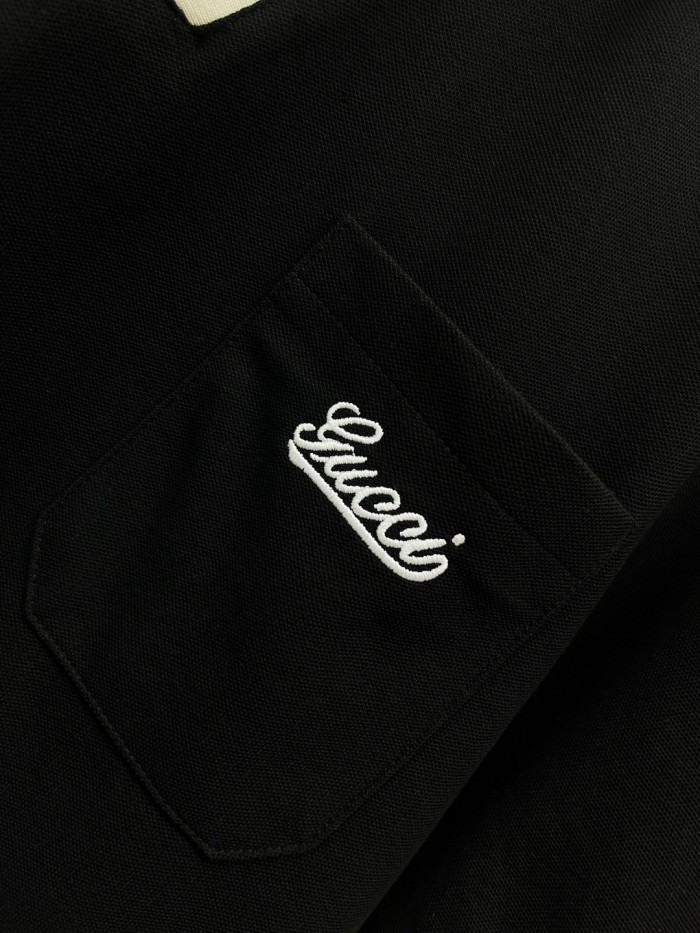 Gucci Logo Embroidery Polo Shirt
