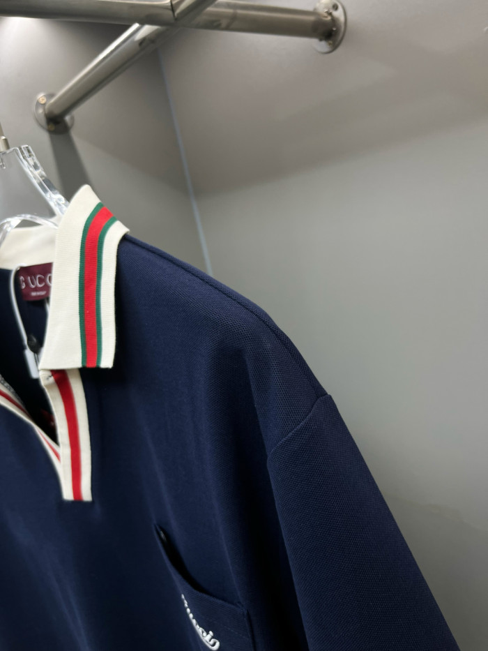Gucci Logo Embroidery Polo Shirt