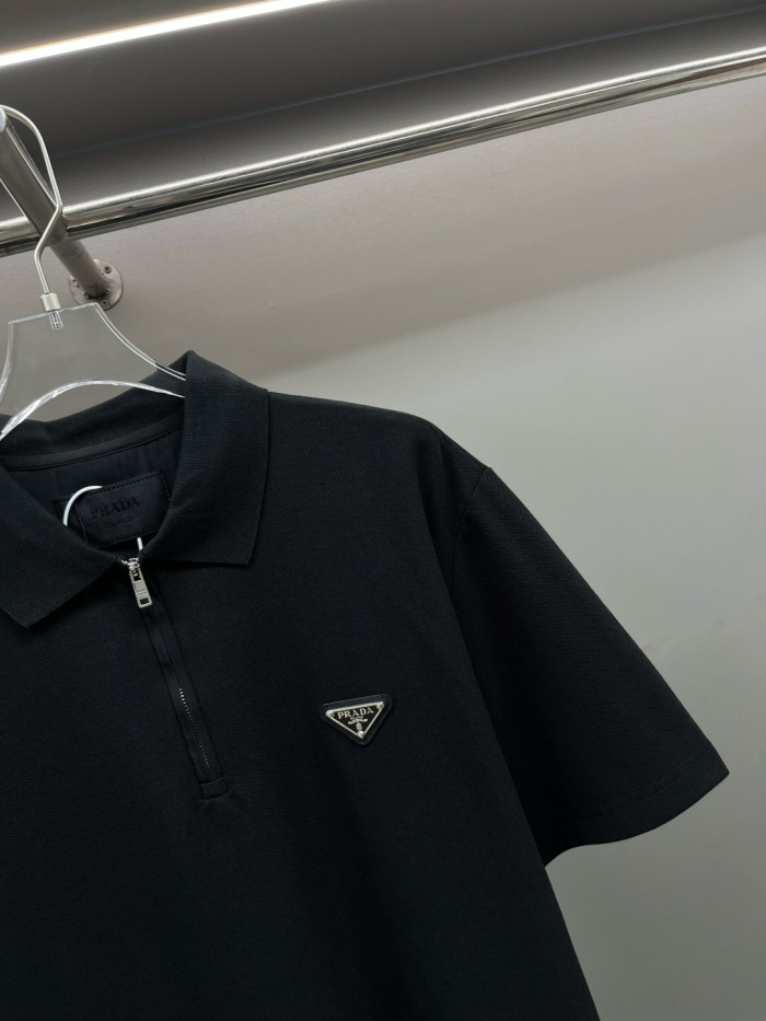 Prada Triangle-logo Cotton Polo Shirt