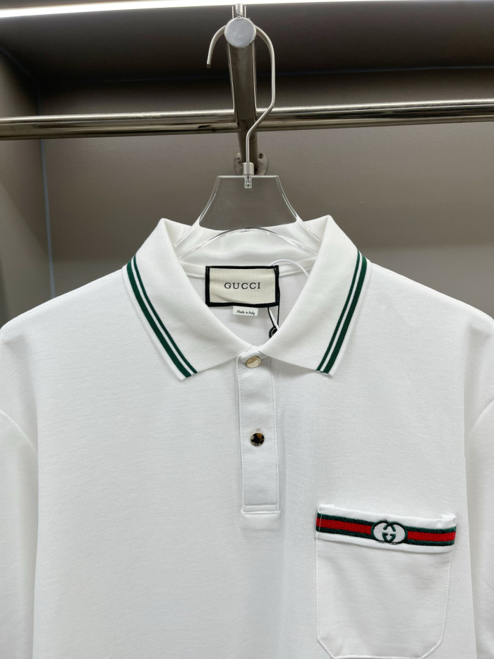 GUCCI Web Logo Cotton Polo