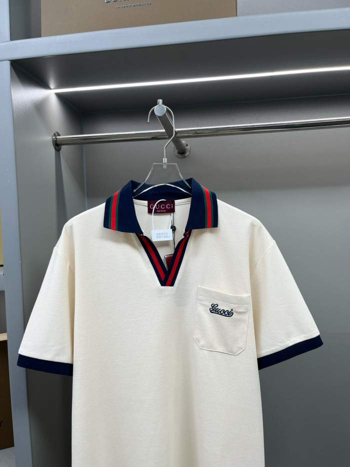 Gucci Logo Embroidery Polo Shirt