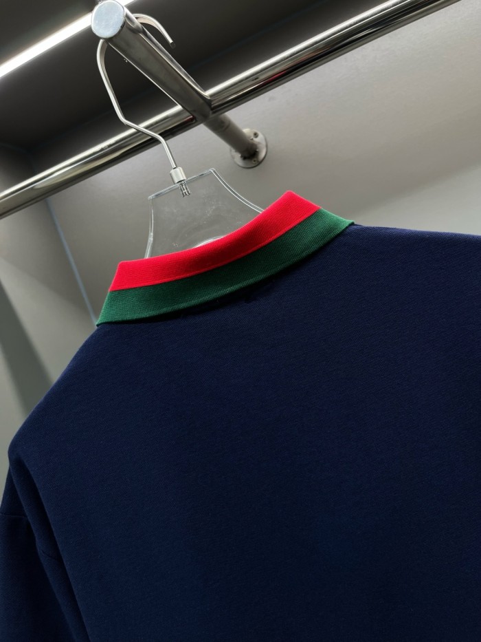 Gucci Cotton Piquet Polo With Web Collar