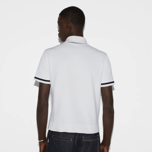 Gucci Knit Cotton Polo Shirt With Intarsia