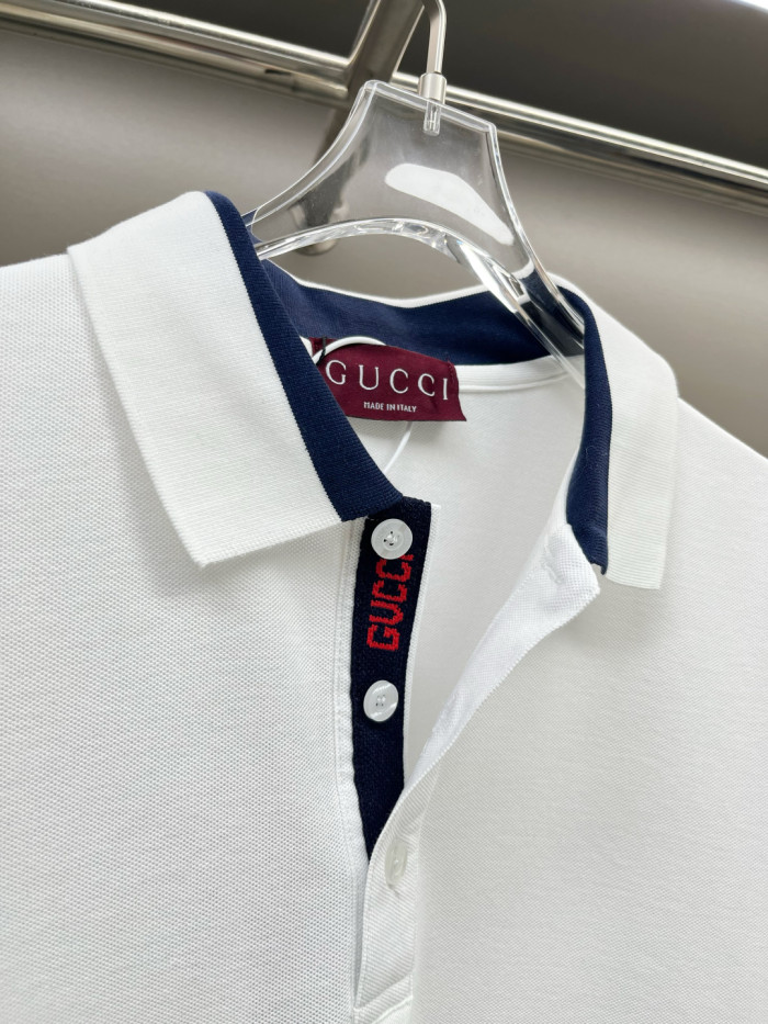 Gucci Knit Cotton Polo Shirt With Intarsia