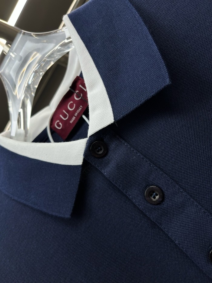 Gucci Knit Cotton Polo Shirt With Intarsia