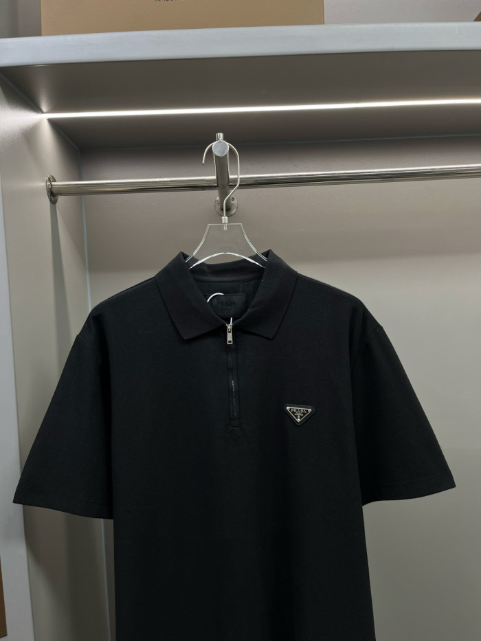 Prada Triangle-logo Cotton Polo Shirt