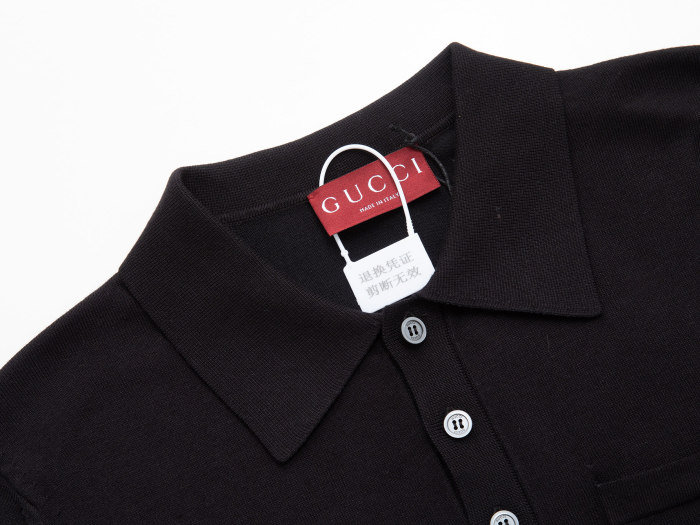 GUCCI Logo-Intarsia Wool-Blend Polo Shirt for Men
