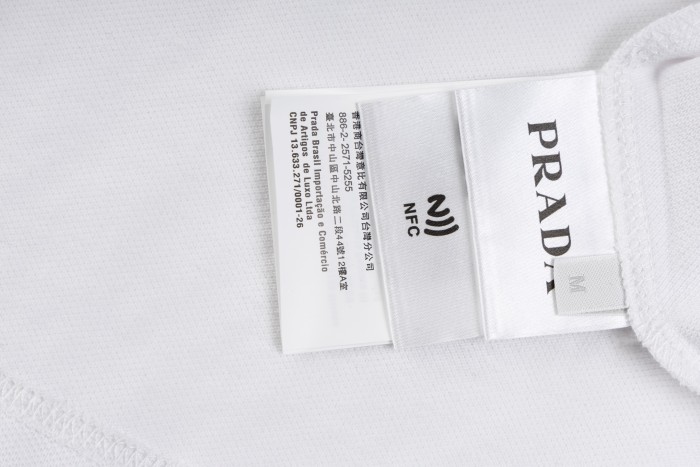 Prada Stretch Cotton Short Sleeve Polo Shirt White