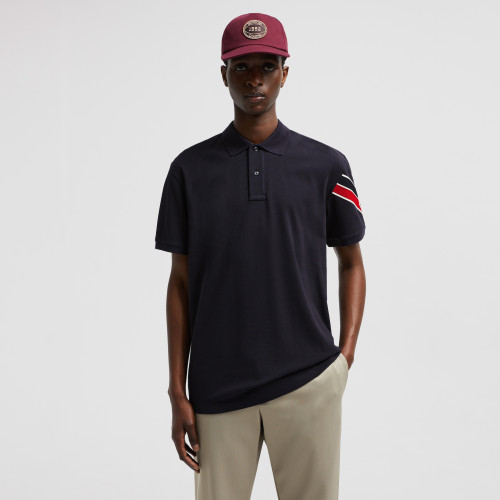 Moncler Tricolor-Trimmed Cotton Piquet Polos T-shirt