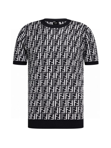 Fendi Jumper Fabric Black Knit Short Sleeve