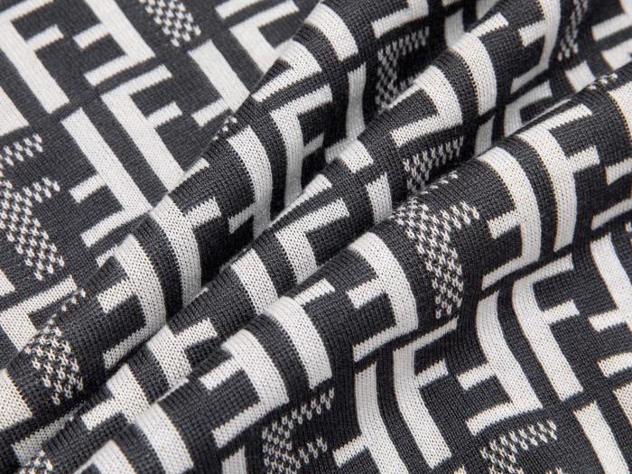 Fendi Jumper Fabric Black Knit Short Sleeve
