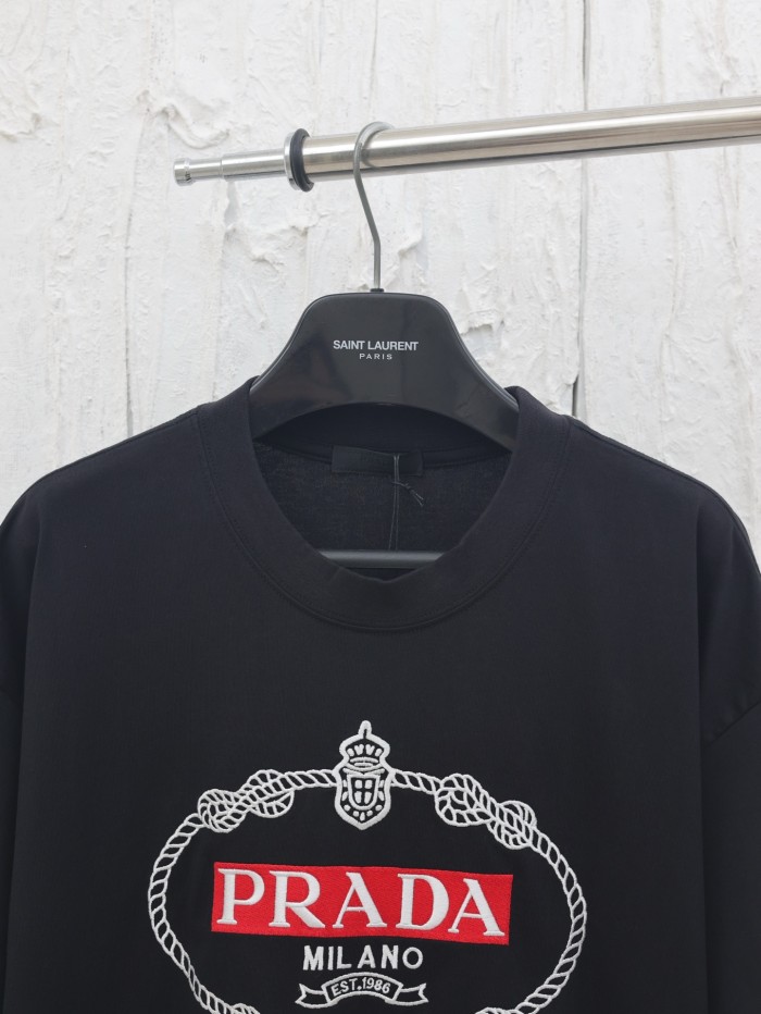 Prada Embroidered Logo T-Shirt