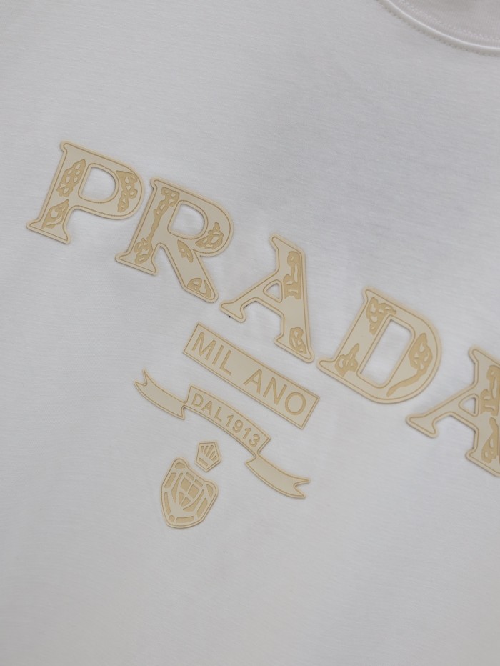 Prada Raised Logo Round-neck T-shirt