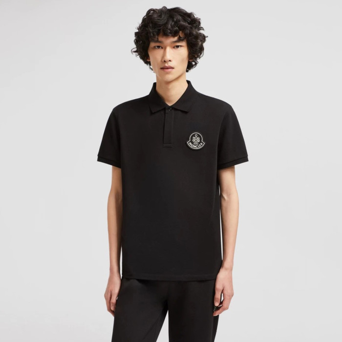 Moncler Year of the Snake Patch Cotton Piquet Polo Shirt
