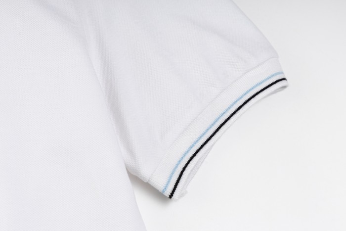 Prada Stretch Cotton Short Sleeve Polo Shirt White