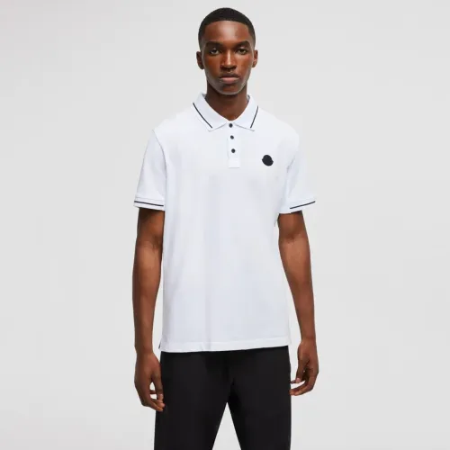 Moncler Optical Logo Patch Cotton Polo Shirt