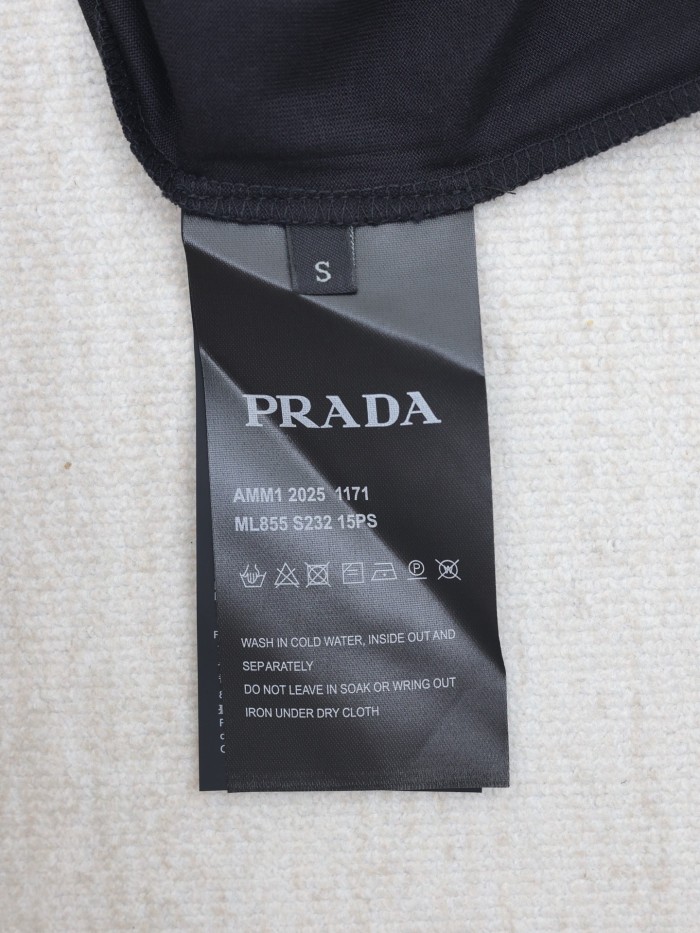 Prada Raised Logo Round-neck T-shirt