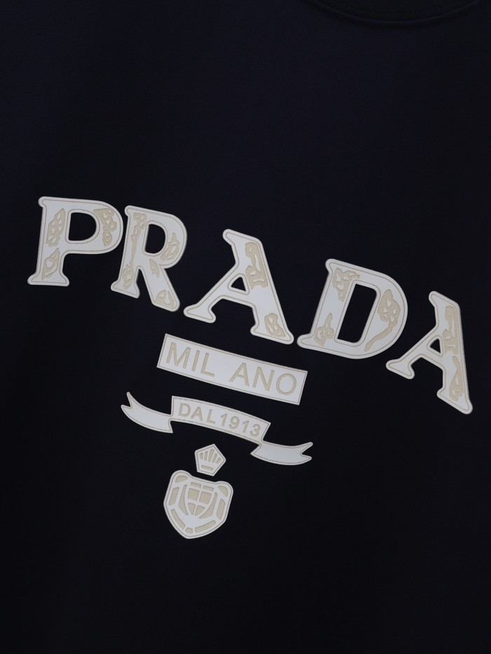 Prada Raised Logo Round-neck T-shirt