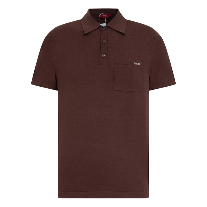GUCCI Logo-Intarsia Wool-Blend Polo Shirt for Men