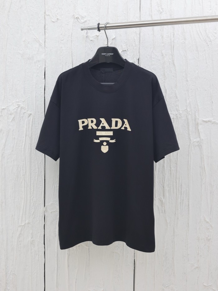 Prada Raised Logo Round-neck T-shirt