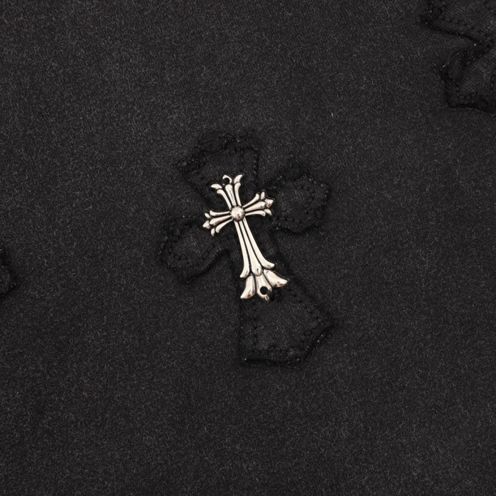 Chrome Hearts Washed Cross Patch Short Sleeve T-Shirt