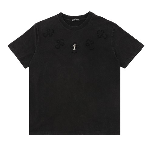 Chrome Hearts Washed Cross Patch Short Sleeve T-Shirt