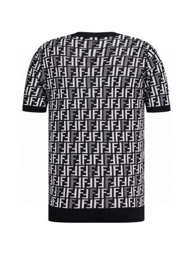 Fendi Jumper Fabric Black Knit Short Sleeve