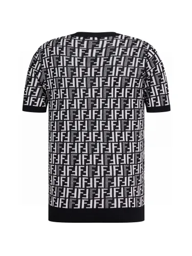 Fendi Jumper Fabric Black Knit Short Sleeve