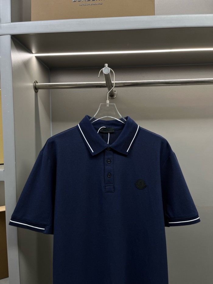 Moncler Optical Logo Patch Cotton Polo Shirt