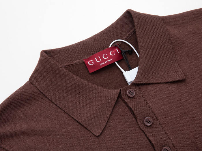 GUCCI Logo-Intarsia Wool-Blend Polo Shirt for Men
