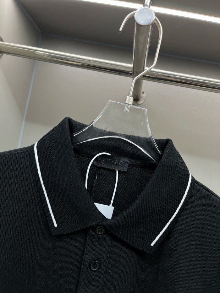 Moncler Optical Logo Patch Cotton Polo Shirt