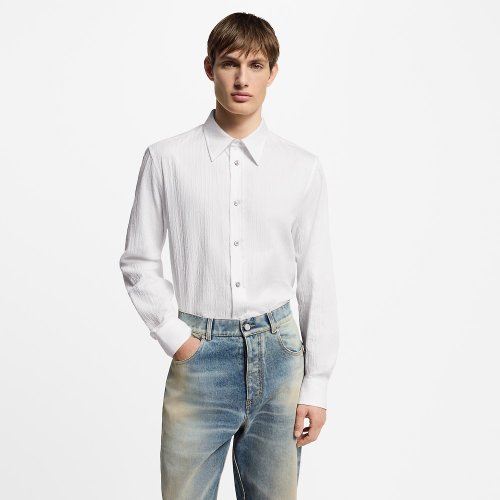 Louis Vuitton Monogram Jacquard Long-Sleeved Cotton Shirt