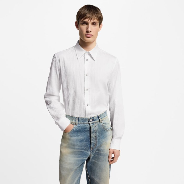 Louis Vuitton Monogram Jacquard Long-Sleeved Cotton Shirt