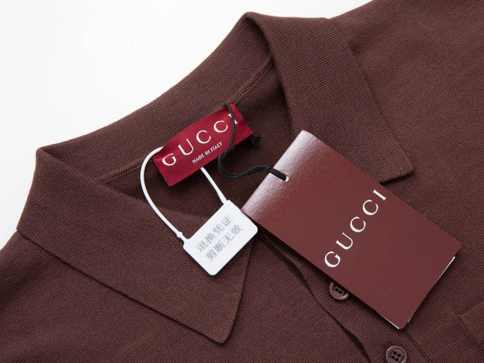 GUCCI Logo-Intarsia Wool-Blend Polo Shirt for Men